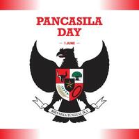 June 1 Indonesian Pancasila Day Unity in Diversity, garuda pancasila indonesia with gradient color background vector