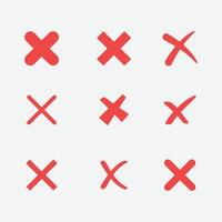 Dynamic flat style cross mark symbol for apps and more vector