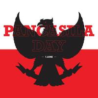 June 1 Indonesian Pancasila Day Unity in Diversity, garuda pancasila indonesia with red and white background vector