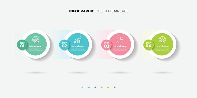 Circle 4 process infographic arrows design template. Planning, Marketing, Business presentation. illustration