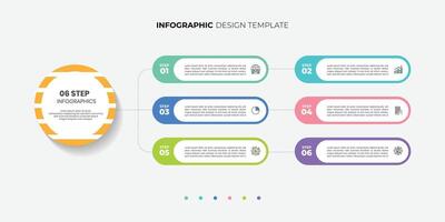infographic label design with circle infographic template design and 4,5,6 options or steps. Can be used for process diagram, presentations, workflow layout, banner, flow chart vector