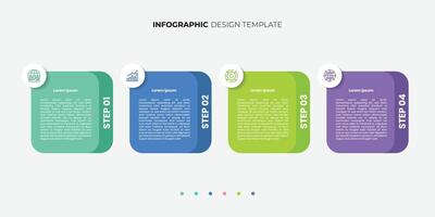 Modern 4 process infographic arrows design template. Planning, Marketing, Strategy and Business presentations for corporate, university vector