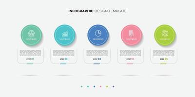 Timeline Creator infographic template. 5 options timeline journey, calendar Flat simple infographics modern design template vector
