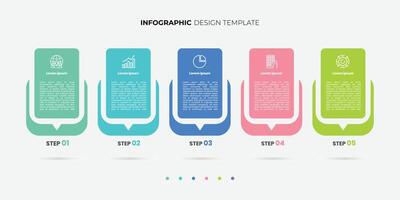 Timeline Creator infographic template. 5 options timeline journey, calendar Flat simple design template infographics modern vector