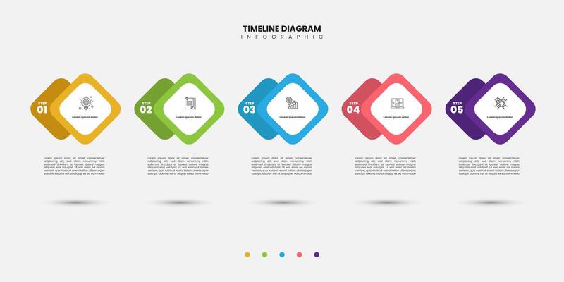 5 Steps Infographics Design Template for business, corporate, marketing