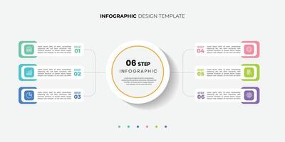 Circle Infographic label design with modern infographic template design and 4,5,6 options or steps. Can be used for process diagram, Illustration vector