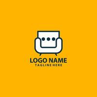 chat sofa logo design vector