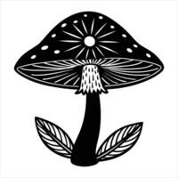 mushroom balancing a single petal vector
