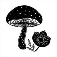 mushroom resting beneath a sleeping vector