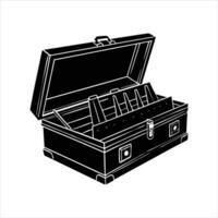 open toolbox with visible compartmen vector