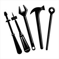 tools casting long shadows vector