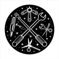 overhead view of spread tools vector