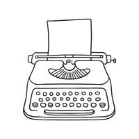 A typewriter with a partially inserted page vector