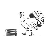 A turkey strolling next to a crate vector