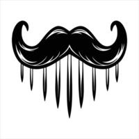 mustache frozen with icicles vector