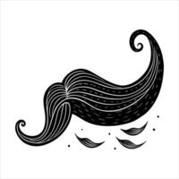 mustache blowing in the wind vector