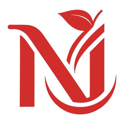 Letter N logo with leaves growth swoosh and dynamic lines