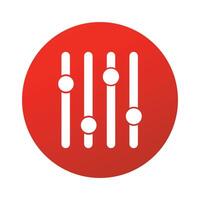 Red audio equalizer controls settings sliders volume mixer sound vector