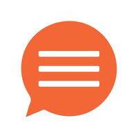 Speech bubble message icon orange communication chat talk notification text dialog vector