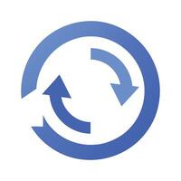 Refresh reload icon blue circular sync update arrow loop process symbol vector
