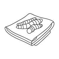A turmeric root near a neatly folded napkin vector