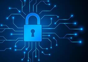 Cyber security digital background. Network technology hacker concept. Design for lock protect guard data system wireless wifi cloud. vector