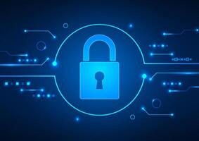 Cyber security digital background. Network technology cloud concept. Design for lock protect guard data and security system. vector
