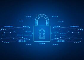Cyber security digital background. Abstract lock protect guard concept. Design for technology, futuristic, electronic, circuit board , data and security system. vector
