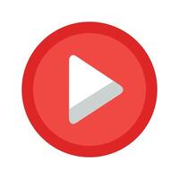 Red play button icon media start symbol interface control vector
