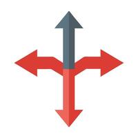 Multi direction arrows guide navigation movement path orientation sign vector