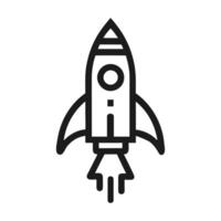 Rocket launch icon startup mission exploration space innovation spaceship success vector