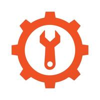 Gear wrench maintenance icon for settings repair fix support configuration vector