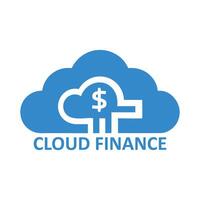 Cloud finance technology logo with dollar symbol savings data connection vector