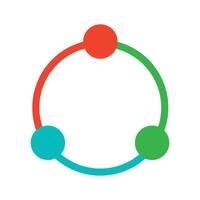 Circular three node connection icon representing community teamwork interaction symbol vector