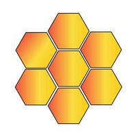 Honeycomb hexagonal cells sweet honey beehive structure golden nectar pattern vector