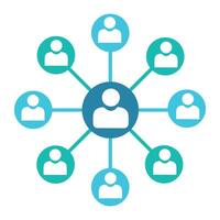User network connection icon with social profile avatar graphic symbol vector