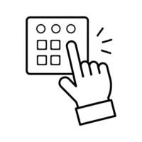 Touch screen keypad interface hand finger click user icon vector