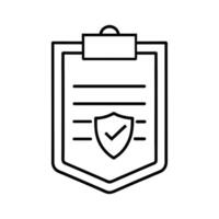 Clipboard with shield icon document security checklist protection safety report vector