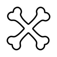 Crossed bones icon symbol of danger toxic poison alert vector