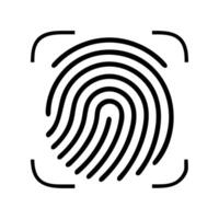Fingerprint identification icon biometric access security personal identity design vector