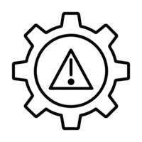 Gear wheel with warning triangle technical caution setting symbol vector