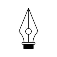 Fountain pen nib tool graphic writing calligraphy line symbol vector