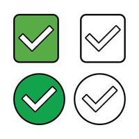 Multiple green and gray check mark tick icon design vector