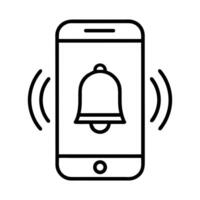 Smartphone notification bell alert reminder mobile ringing message icon design vector