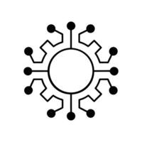 Virus cell corona pandemic molecule infectious symbol science microbe icon vector