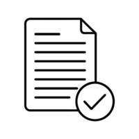 Document check approved paper contract legal file certification form agreement vector