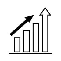 Bar chart graph growth arrow business analytics success financial statistics vector