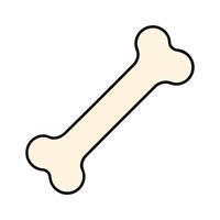 Dog bone isolated icon pet chew cartoon shape vector