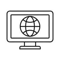 Monitor with globe internet connection online web browser icon vector