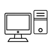 Desktop computer icon monitor technology hardware PC workstation device vector